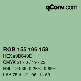 Color code: RGB 155 196 158 | qconv.com