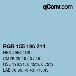 Color code: RGB 155 196 214 | qconv.com