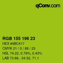 Color code: RGB 155 196 23 | qconv.com