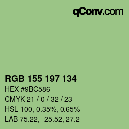 Color code: RGB 155 197 134 | qconv.com