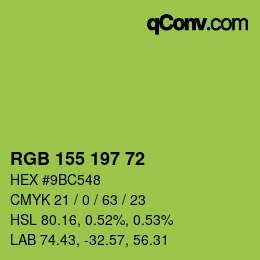 Color code: RGB 155 197 72 | qconv.com