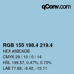 カラーコード: RGB 155 198.4 219.4 | qconv.com