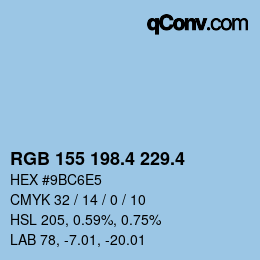 カラーコード: RGB 155 198.4 229.4 | qconv.com