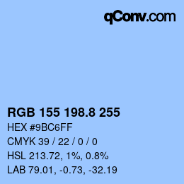 カラーコード: RGB 155 198.8 255 | qconv.com