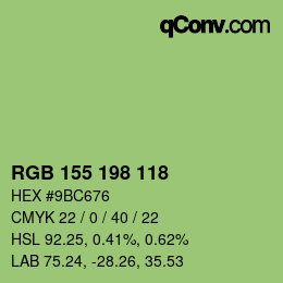 カラーコード: RGB 155 198 118 | qconv.com