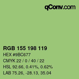 颜色代码: RGB 155 198 119 | qconv.com