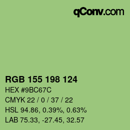 Color code: RGB 155 198 124 | qconv.com