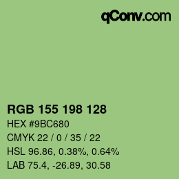 カラーコード: RGB 155 198 128 | qconv.com