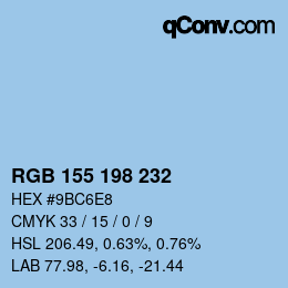 カラーコード: RGB 155 198 232 | qconv.com