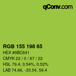 カラーコード: RGB 155 198 65 | qconv.com