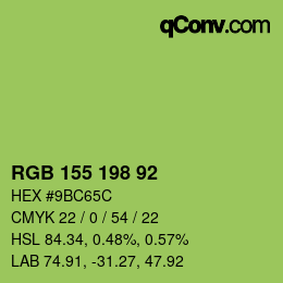 カラーコード: RGB 155 198 92 | qconv.com