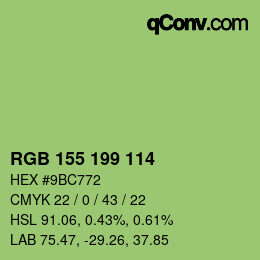 Color code: RGB 155 199 114 | qconv.com
