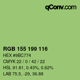 颜色代码: RGB 155 199 116 | qconv.com