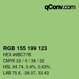 颜色代码: RGB 155 199 123 | qconv.com