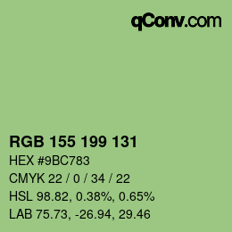 Farbcode: RGB 155 199 131 | qconv.com