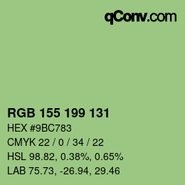 Color code: RGB 155 199 131 | qconv.com