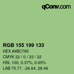 Color code: RGB 155 199 133 | qconv.com