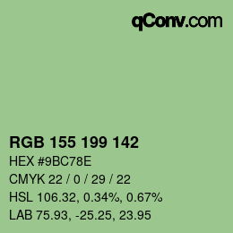 Color code: RGB 155 199 142 | qconv.com