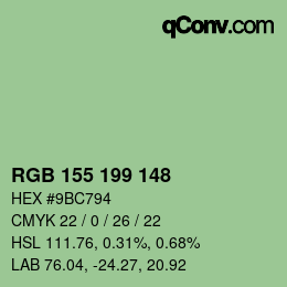 カラーコード: RGB 155 199 148 | qconv.com