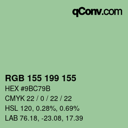 Color code: RGB 155 199 155 | qconv.com