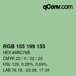 Color code: RGB 155 199 155 | qconv.com