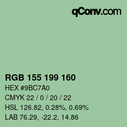 Color code: RGB 155 199 160 | qconv.com