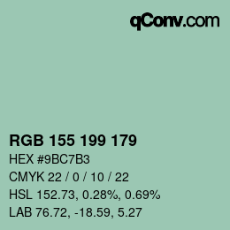 カラーコード: RGB 155 199 179 | qconv.com