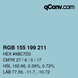 Color code: RGB 155 199 211 | qconv.com