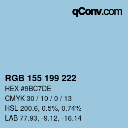 カラーコード: RGB 155 199 222 | qconv.com