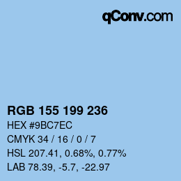 カラーコード: RGB 155 199 236 | qconv.com