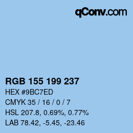 Color code: RGB 155 199 237 | qconv.com