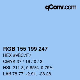 Color code: RGB 155 199 247 | qconv.com