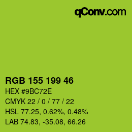 カラーコード: RGB 155 199 46 | qconv.com