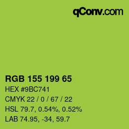 カラーコード: RGB 155 199 65 | qconv.com