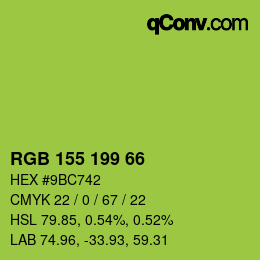 カラーコード: RGB 155 199 66 | qconv.com