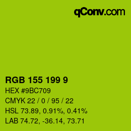カラーコード: RGB 155 199 9 | qconv.com