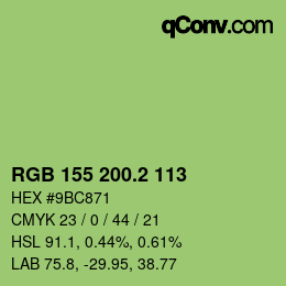 カラーコード: RGB 155 200.2 113 | qconv.com