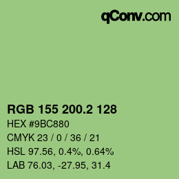 カラーコード: RGB 155 200.2 128 | qconv.com