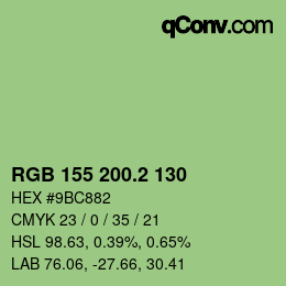 カラーコード: RGB 155 200.2 130 | qconv.com