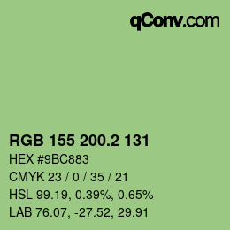 カラーコード: RGB 155 200.2 131 | qconv.com