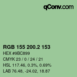 カラーコード: RGB 155 200.2 153 | qconv.com