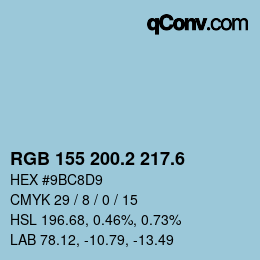 カラーコード: RGB 155 200.2 217.6 | qconv.com