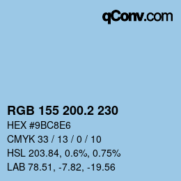 カラーコード: RGB 155 200.2 230 | qconv.com
