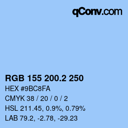 カラーコード: RGB 155 200.2 250 | qconv.com