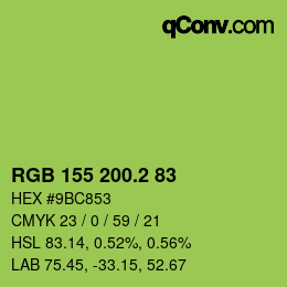 カラーコード: RGB 155 200.2 83 | qconv.com