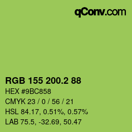 カラーコード: RGB 155 200.2 88 | qconv.com