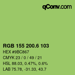 カラーコード: RGB 155 200.6 103 | qconv.com