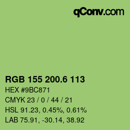 カラーコード: RGB 155 200.6 113 | qconv.com