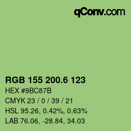 カラーコード: RGB 155 200.6 123 | qconv.com