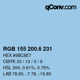 カラーコード: RGB 155 200.6 231 | qconv.com